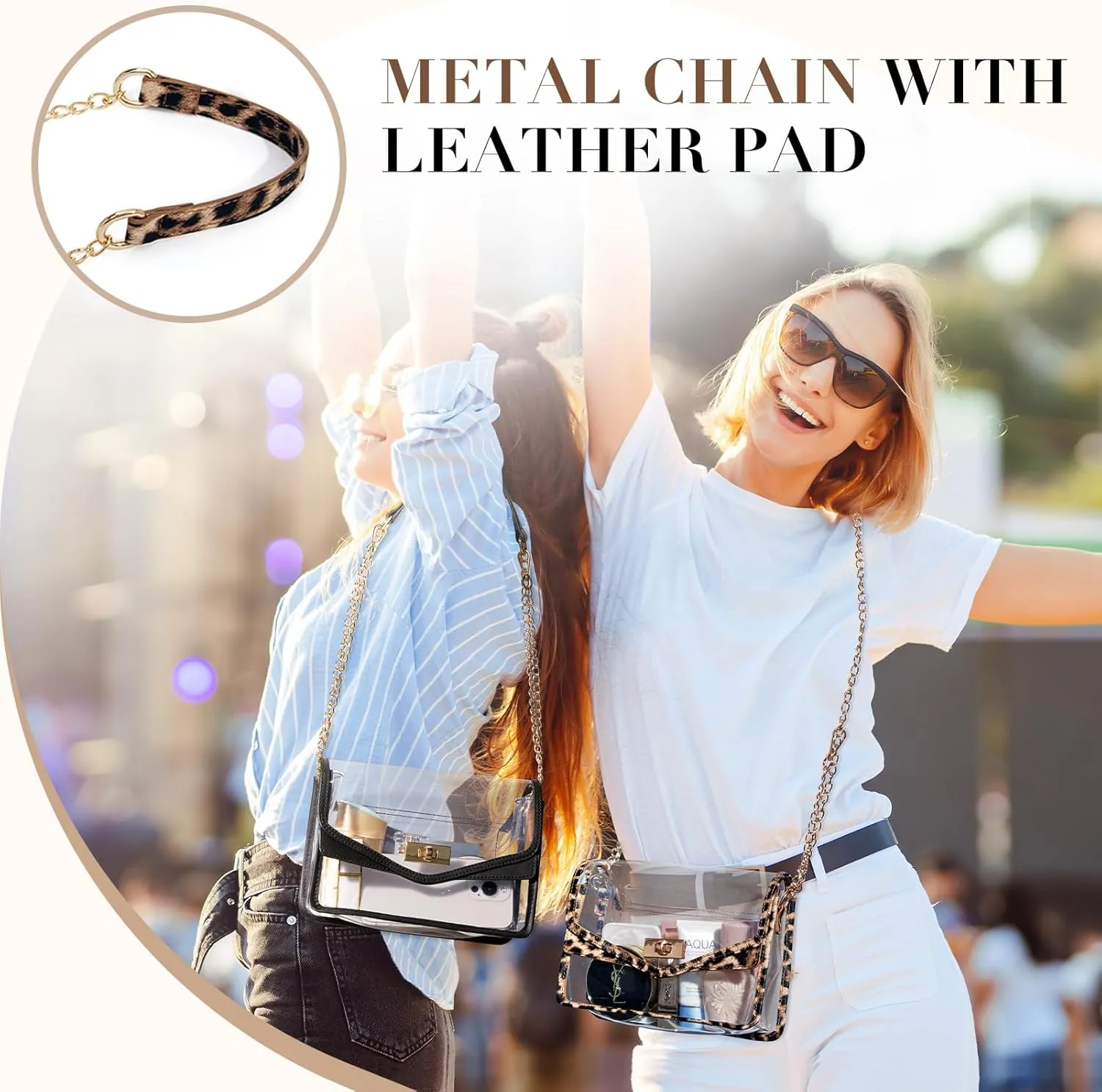 Missnine Clear Bag for Stadium Events Clear Crossbody Purse Stadium Approved Women Transparent Shoulder Bag for Concerts