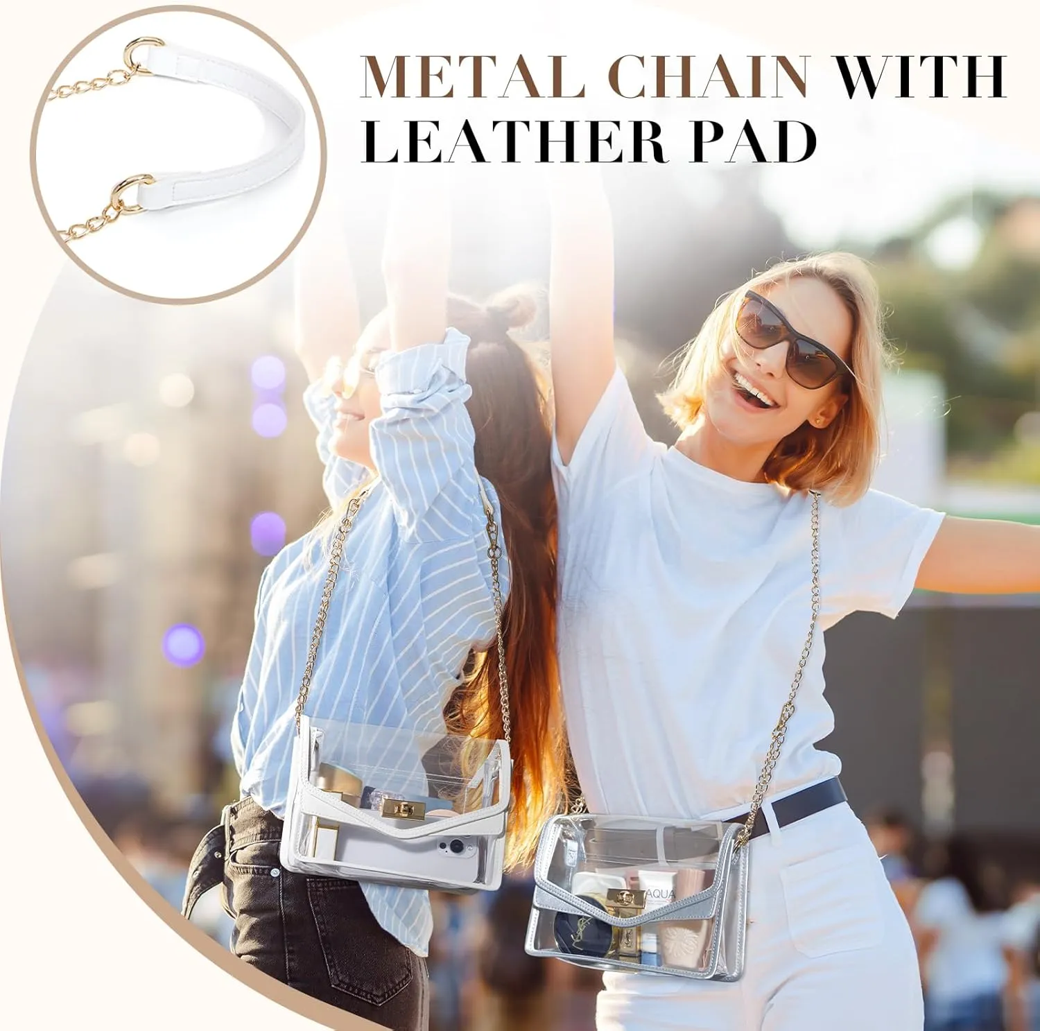 Missnine Clear Bag for Stadium Events Clear Crossbody Purse Stadium Approved Women Transparent Shoulder Bag for Concerts
