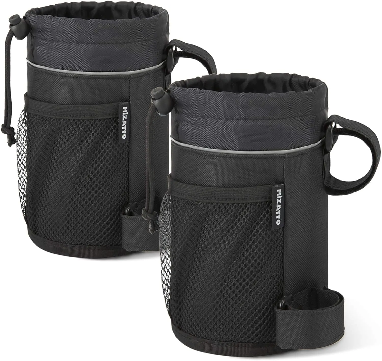 MIZATTO 2 Pack Bike Cup Holder - Water Bottle Holder for Bike, Boat, Scooter, Wheelchair etc