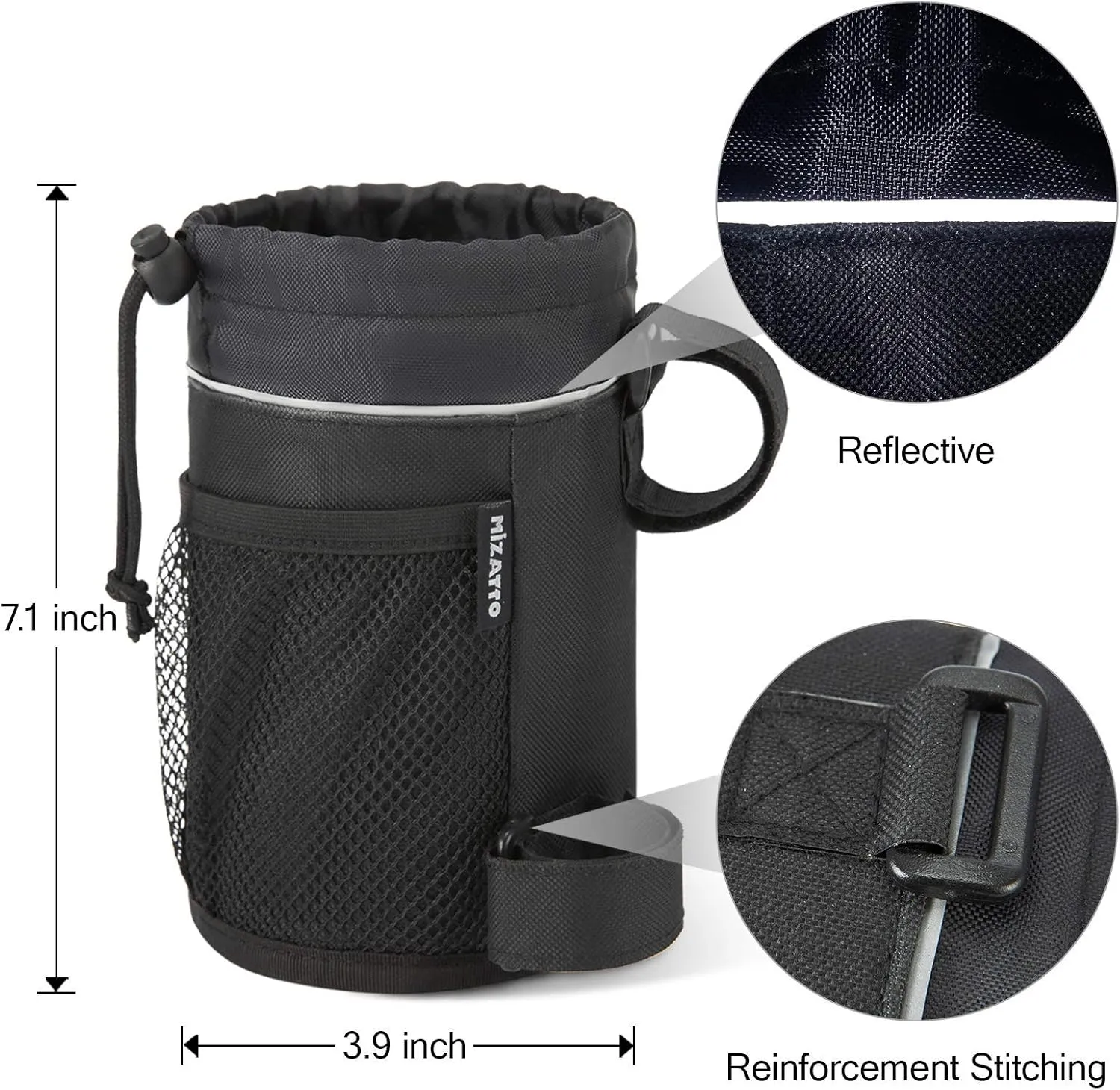 MIZATTO 2 Pack Bike Cup Holder - Water Bottle Holder for Bike, Boat, Scooter, Wheelchair etc