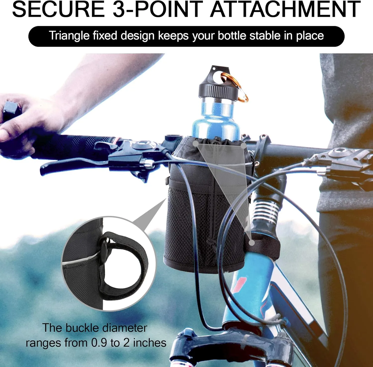 MIZATTO 2 Pack Bike Cup Holder - Water Bottle Holder for Bike, Boat, Scooter, Wheelchair etc