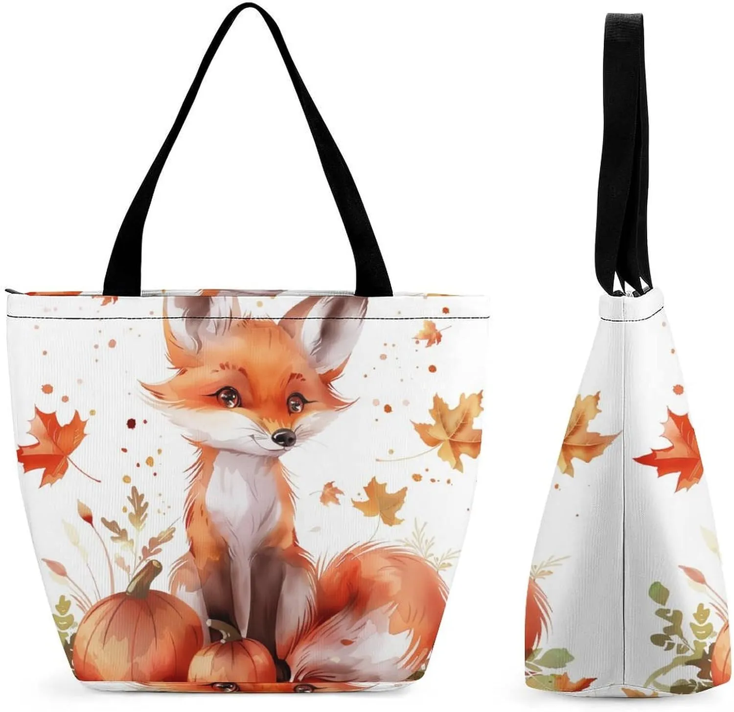 MoBlinko Fall Highland Cattle Women Tote Bags Yoga Reusable Grocery Bagsshoulder Bag Handbag with Zipper