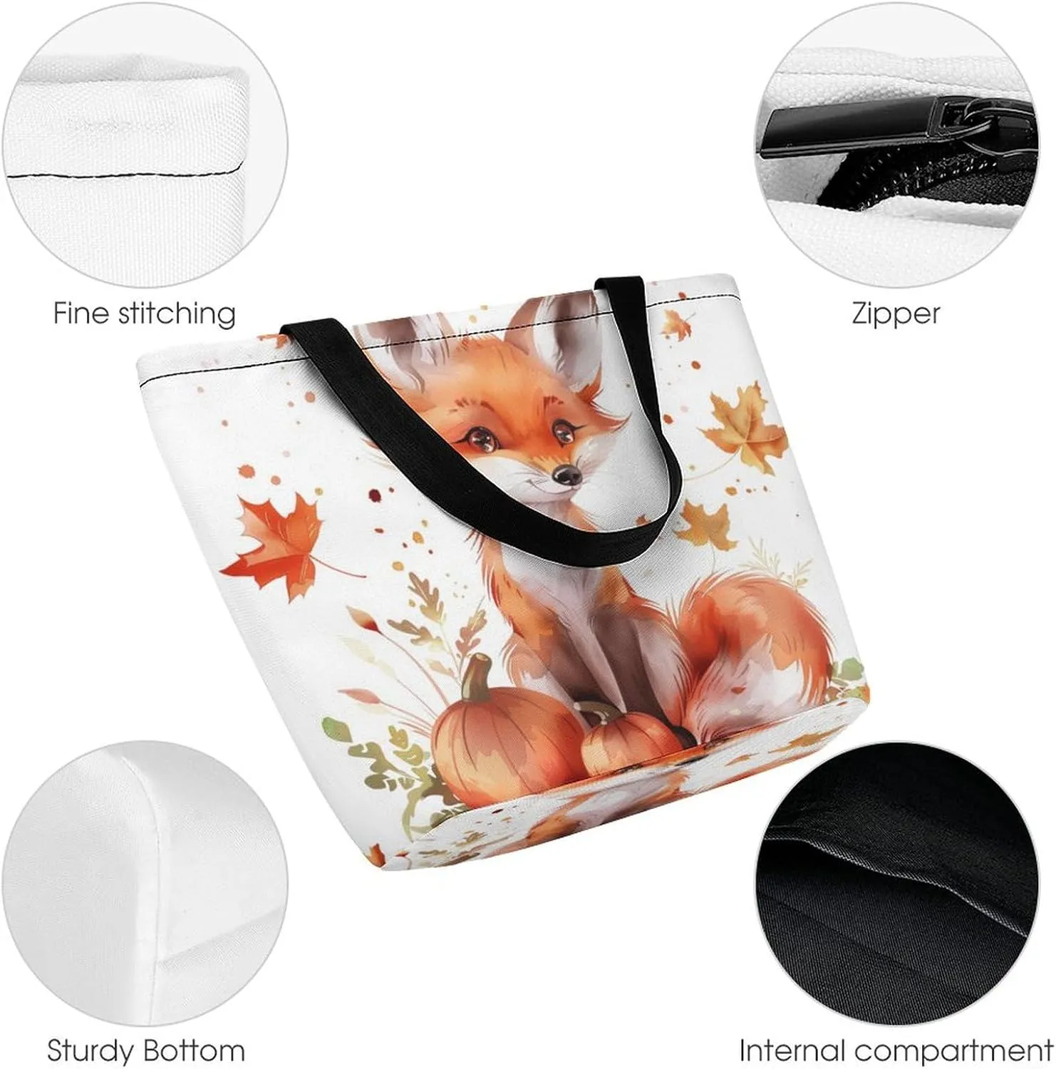 MoBlinko Fall Highland Cattle Women Tote Bags Yoga Reusable Grocery Bagsshoulder Bag Handbag with Zipper