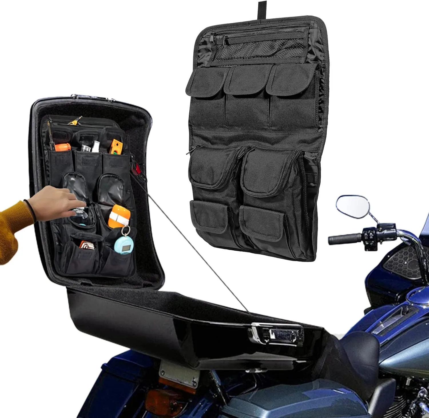 Mofun Tour Pack Pak Lid Organizer Saddlebags Tour Luggage Storage Bag Compatible with Harley Touring FLT FLH 1999-2013
