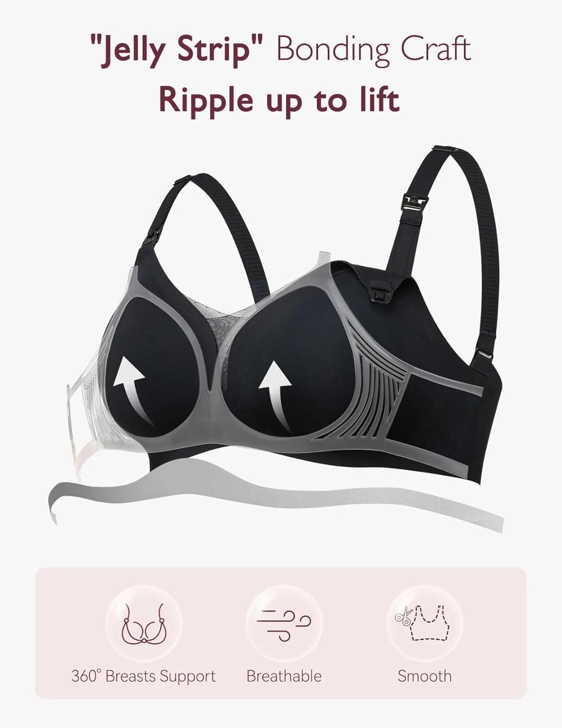 Momcozy Nursing Bras for Breastfeeding, FB051 Mesh Support Maternity Bra Pregnancy Padded Wireless Breathable Bralette