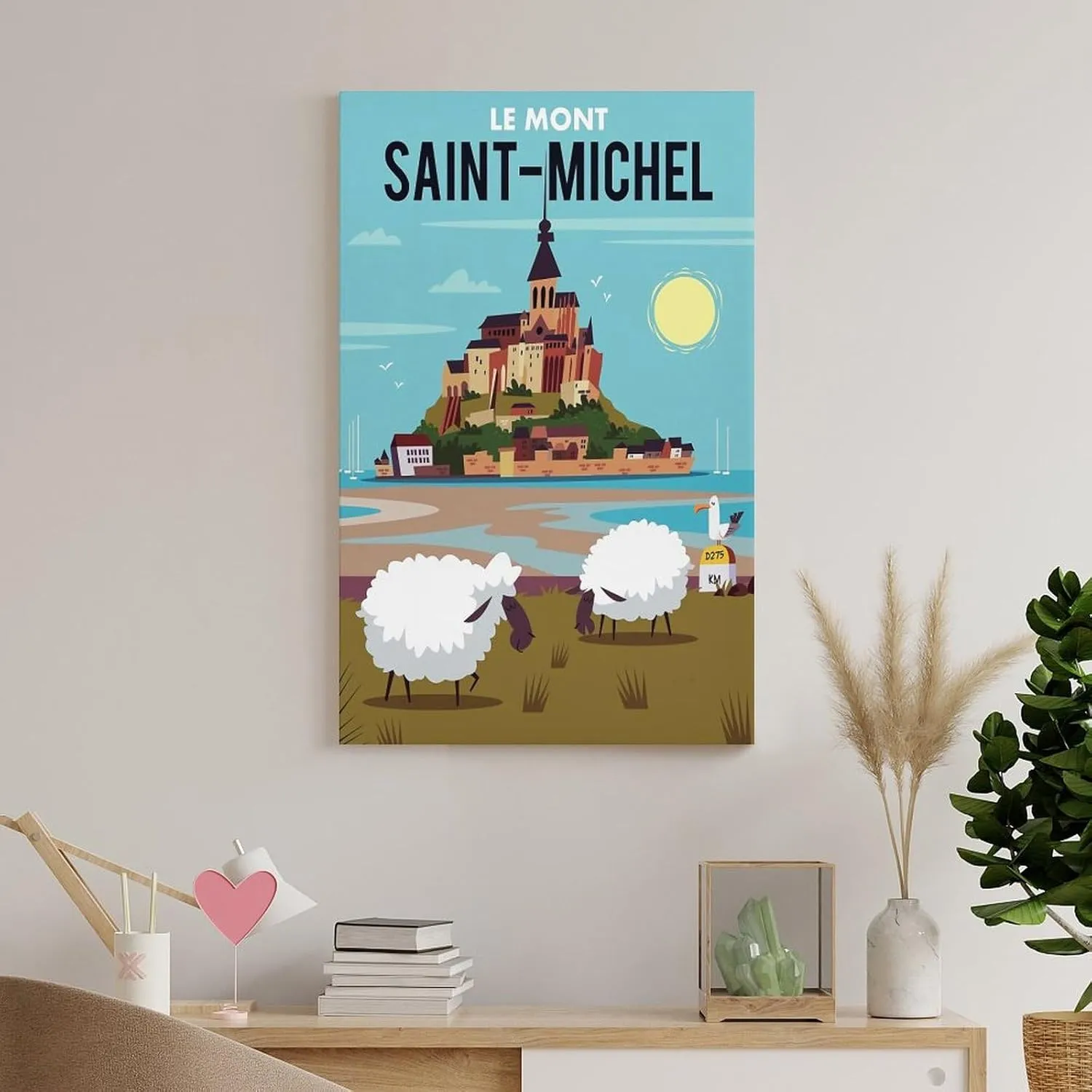Mont Saint-Michel France Vintage Travel Poster Print Canvas Wall Art for Bedroom Living Room HD Print Posters 16x24inch(40x60cm)