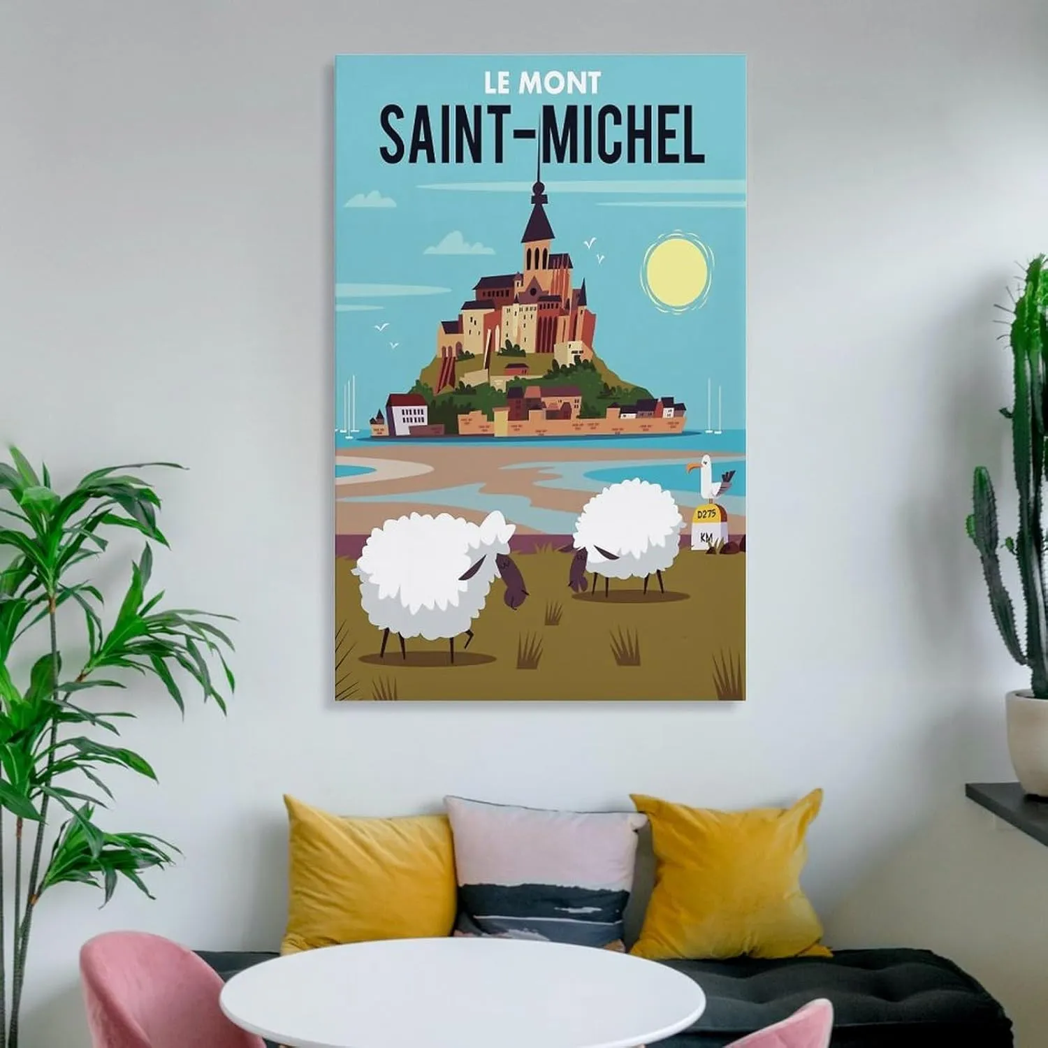 Mont Saint-Michel France Vintage Travel Poster Print Canvas Wall Art for Bedroom Living Room HD Print Posters 16x24inch(40x60cm)