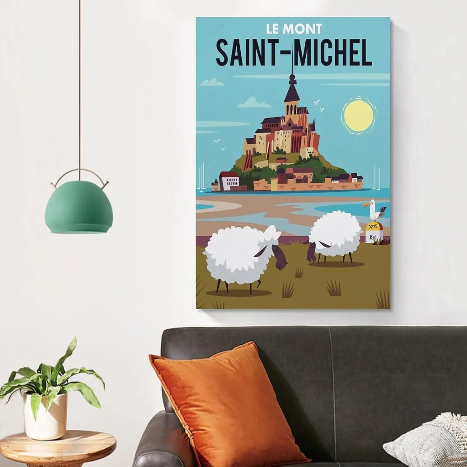 Mont Saint-Michel France Vintage Travel Poster Print Canvas Wall Art for Bedroom Living Room HD Print Posters 16x24inch(40x60cm)