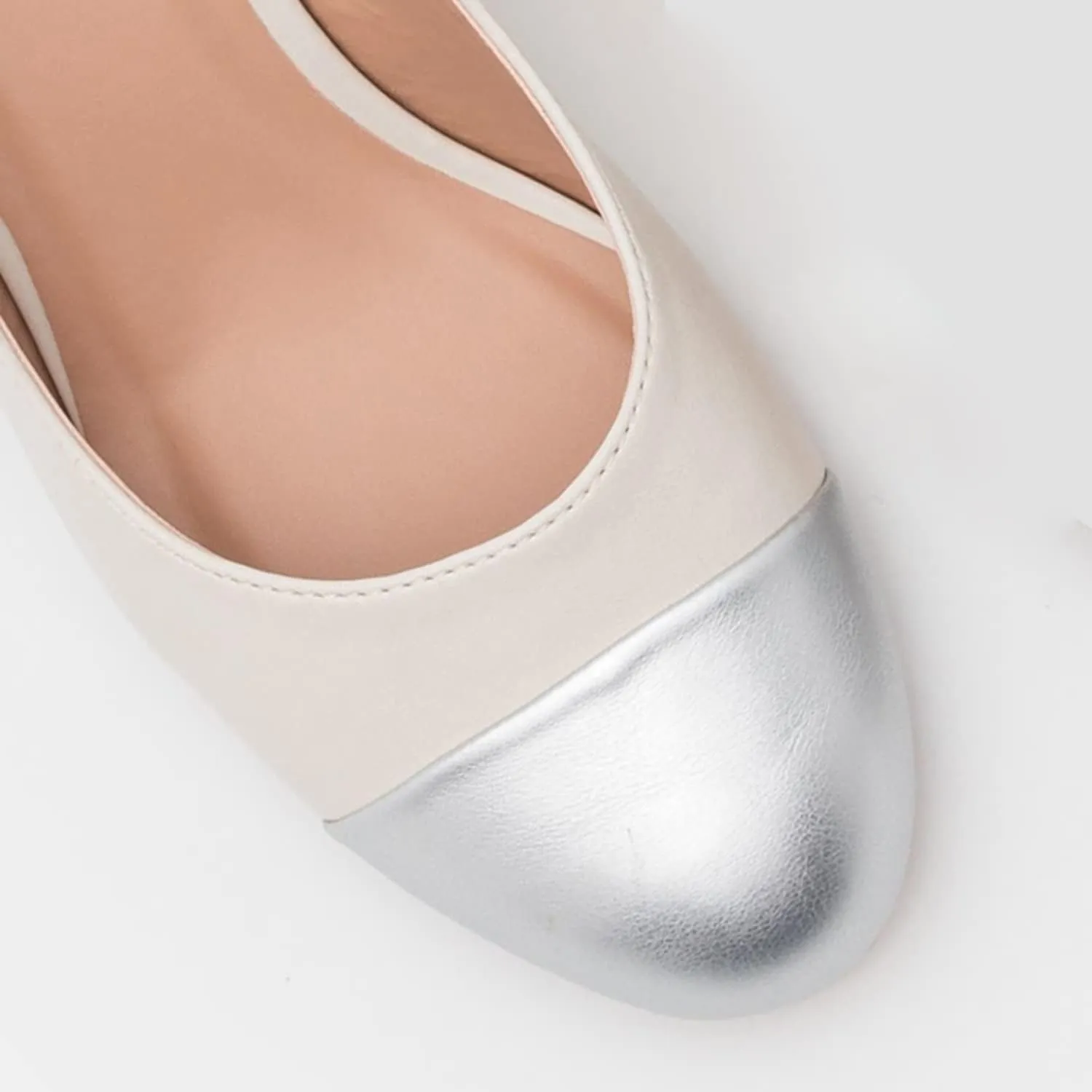 MOOMMO Women Chunky Heel Pumps Slingback Cap Toe Slip On Round Toe Dress Shoes Two Toned Patchwork 2 inch Low Heel Office Lady Formal Elegant Slide Sandals Close Toe 4-13 M US