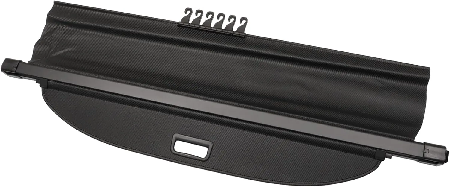 Motoforti Car Trunk Retractable Cargo Cover for Mitsubishi Outlander Electric Tailgate 2022 2023 Retractable Rear Trunk Parcel Shelf, Canvas, Black Carbon Fiber