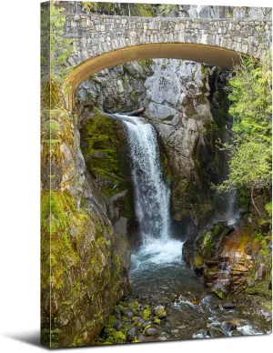 Mount Rainier Waterfall Canvas Wall Art Living Room National Parks Poster Canvas Prints Nature Landscape Picture Photography Vintage Mountain Lake Painting Artwork for Kitchen Home Decorations 16x24”