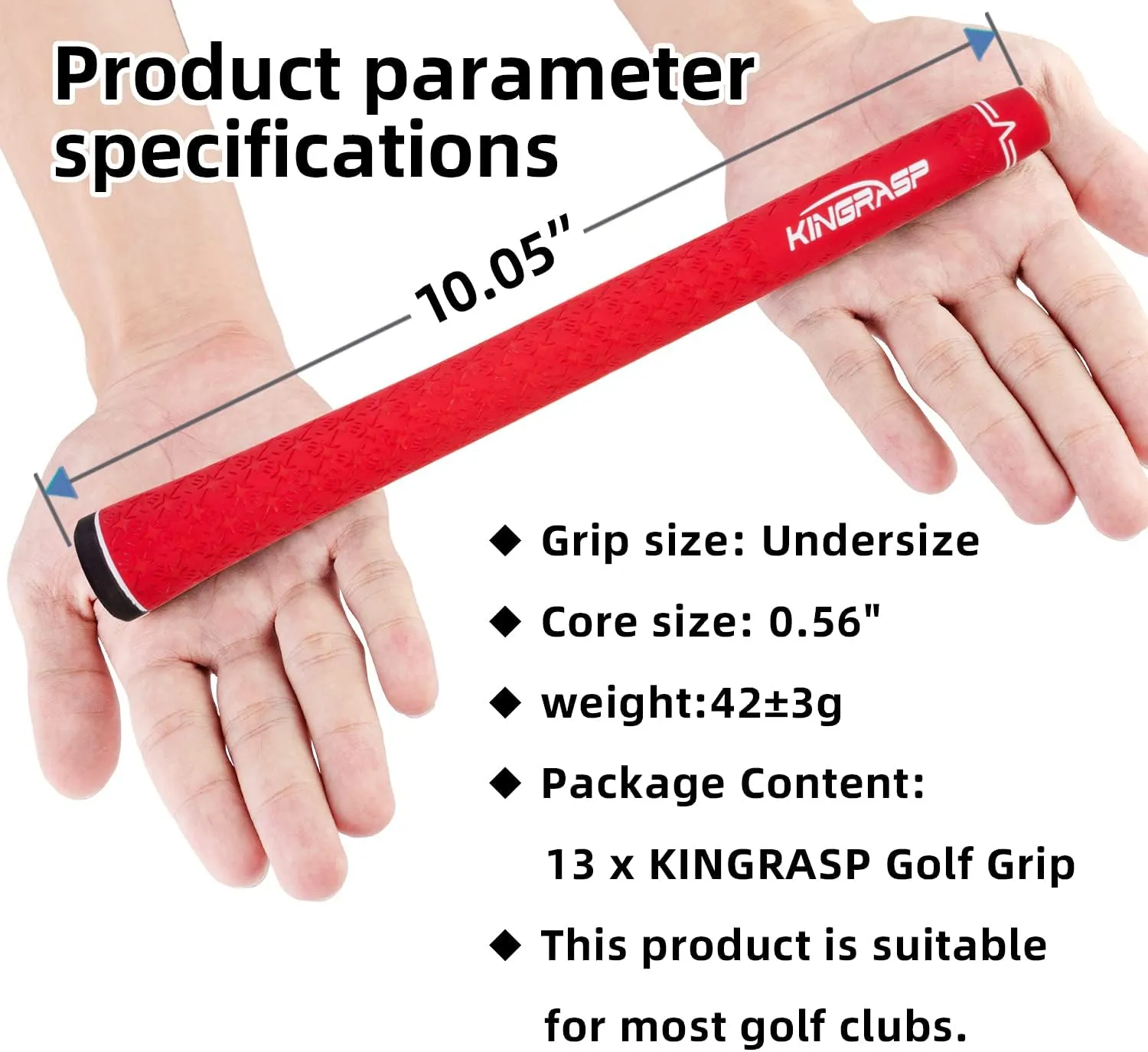 Multi Compound Golf Grips，13 Grips Set,Soft Rubber Golf Clubs Grips, Anti-Slip Ecological Cotton Yarn Thread Technology,Midesize Standard Size,6 Colors Optional