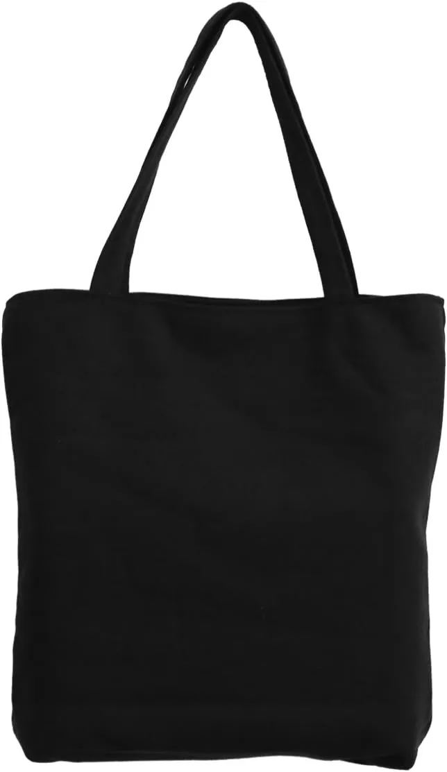 Music Notes Handbag Canvas Tote Bag Reusable Grocery Bag Shoulder Shopping Bag for Women Girls Gift (Black)