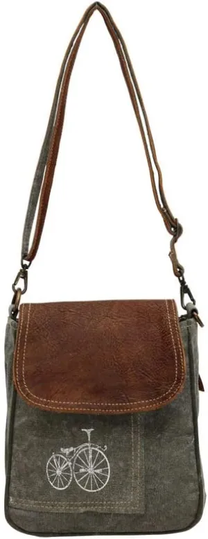 Myra Bags womens Bicycle Upcycled Canvas Shoulder Bag S-0798