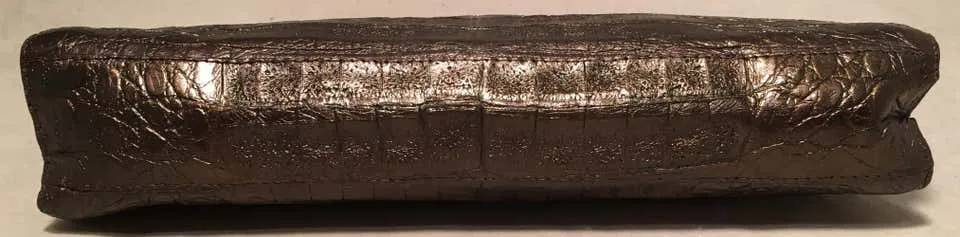 Nancy Gonzalez Bronze Brown Crocodile Clutch