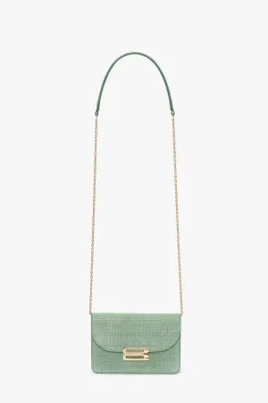Nano Dorian Bag With Chain In Light Green Chambray Effect Suede