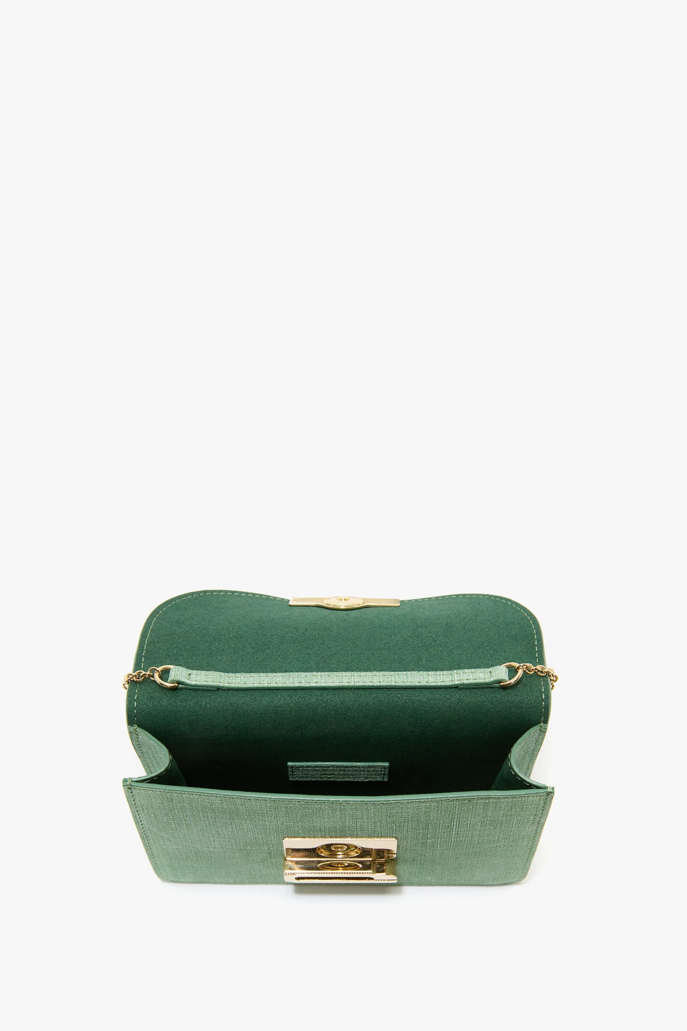 Nano Dorian Bag With Chain In Light Green Chambray Effect Suede