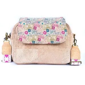 Natural Cork Women's Multi-Pocket Crossbody Bag BAGP-276A