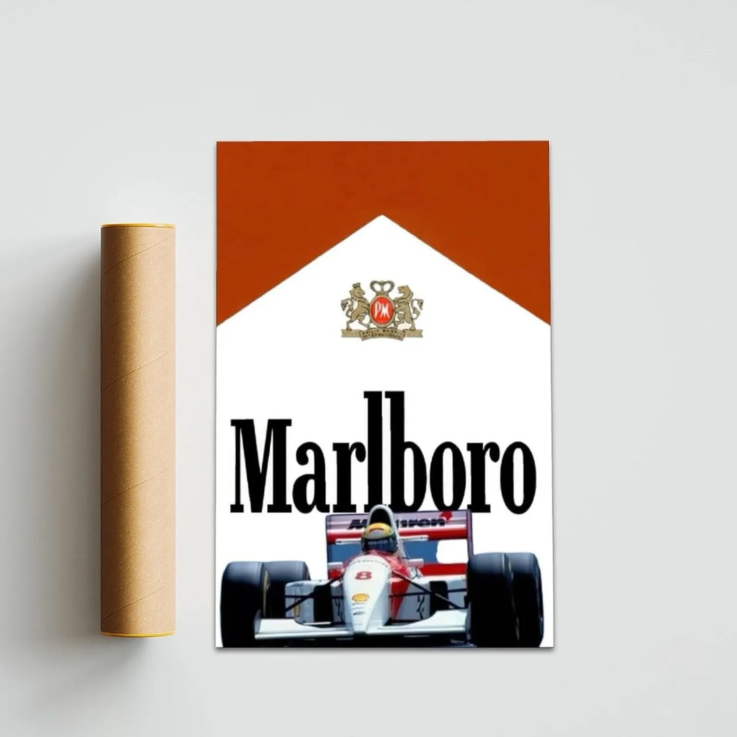NBHYK Marlboro F1 Posters Formula 1 Poster For Walls Racing Car Wall Art For Home Decor Office Decor Unframe-style 20x30inch(50x75cm)