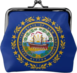 New Hampshire state flag print Coin Purse, Mini Change Purse for Women Small Coin Purse for Credit Card ID Key