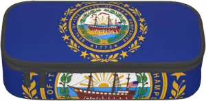 New Hampshire state flag Print Functional Storage Bag with Compartments 8.3 x 2 x 3.7 Inches for Office Travel