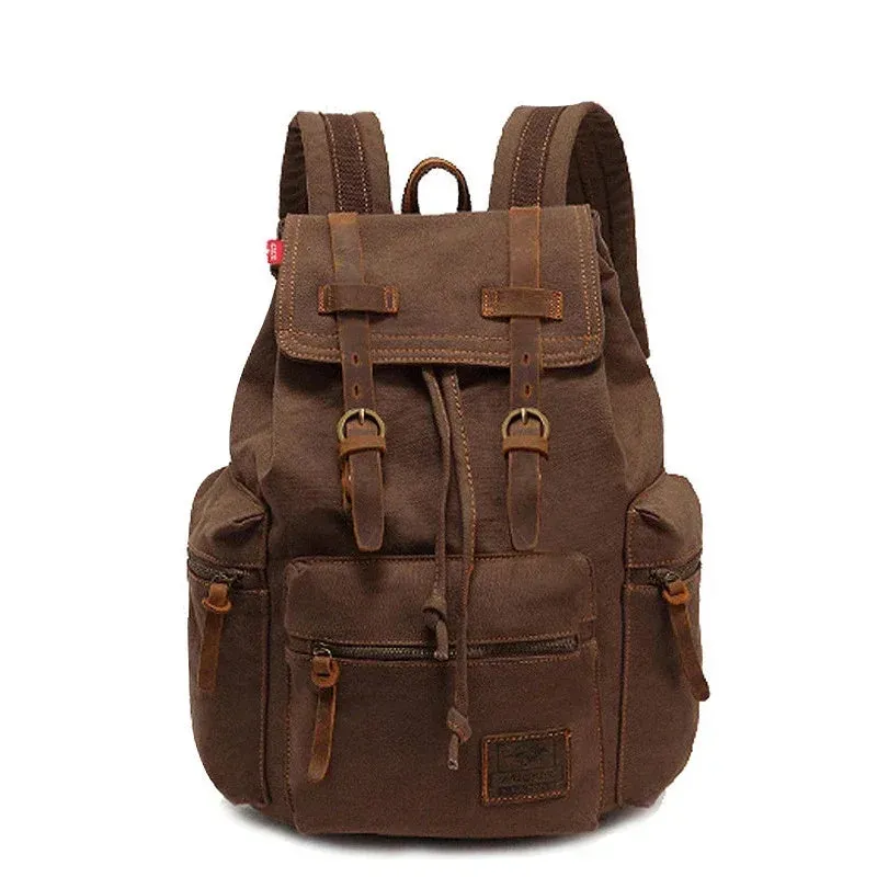 NEW Men's Retro Canvas Travel Bags Large Capacity School Bag for 14 Inches Laptop Fashion Vintage Commuting Backpack for Men