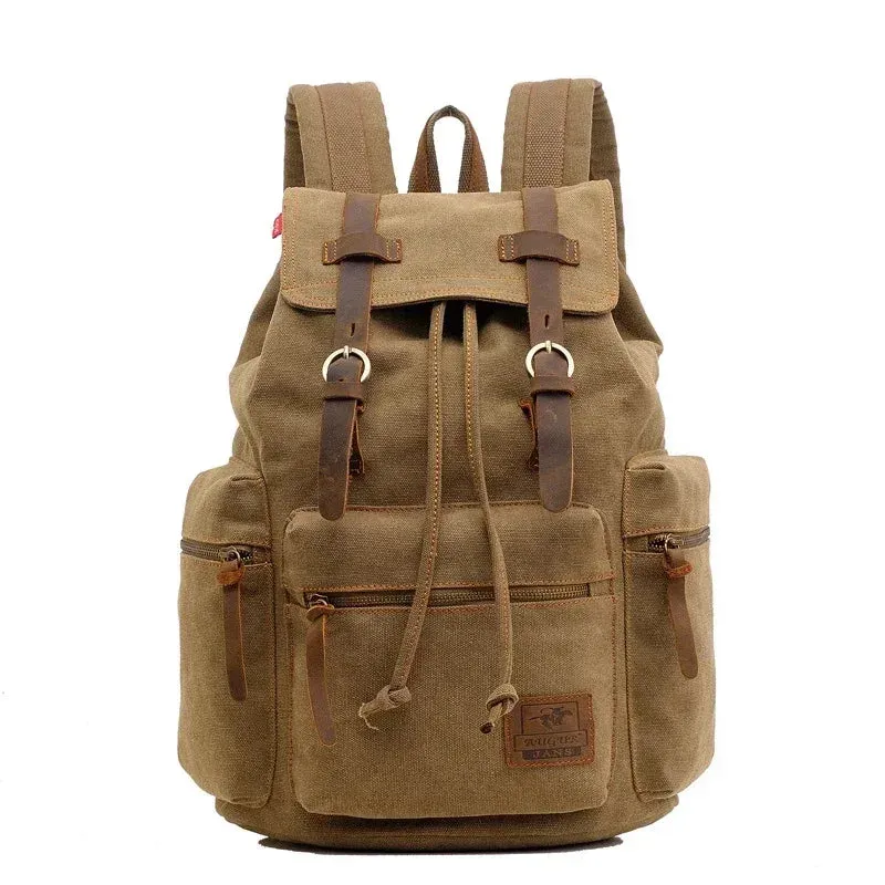 NEW Men's Retro Canvas Travel Bags Large Capacity School Bag for 14 Inches Laptop Fashion Vintage Commuting Backpack for Men