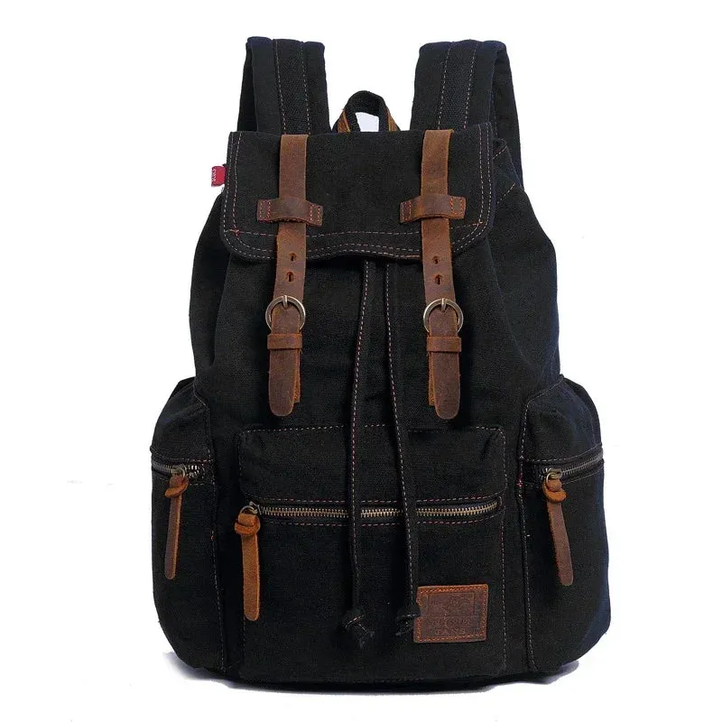 NEW Men's Retro Canvas Travel Bags Large Capacity School Bag for 14 Inches Laptop Fashion Vintage Commuting Backpack for Men