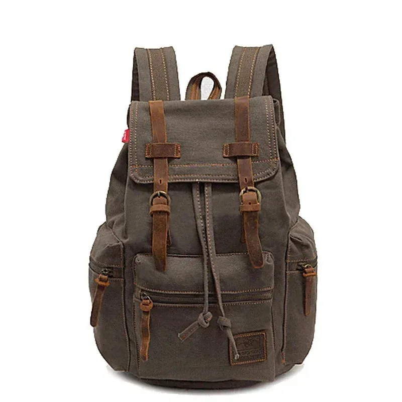 NEW Men's Retro Canvas Travel Bags Large Capacity School Bag for 14 Inches Laptop Fashion Vintage Commuting Backpack for Men