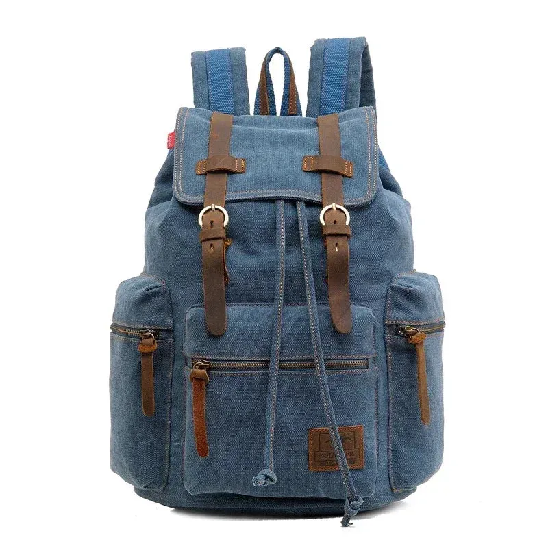NEW Men's Retro Canvas Travel Bags Large Capacity School Bag for 14 Inches Laptop Fashion Vintage Commuting Backpack for Men