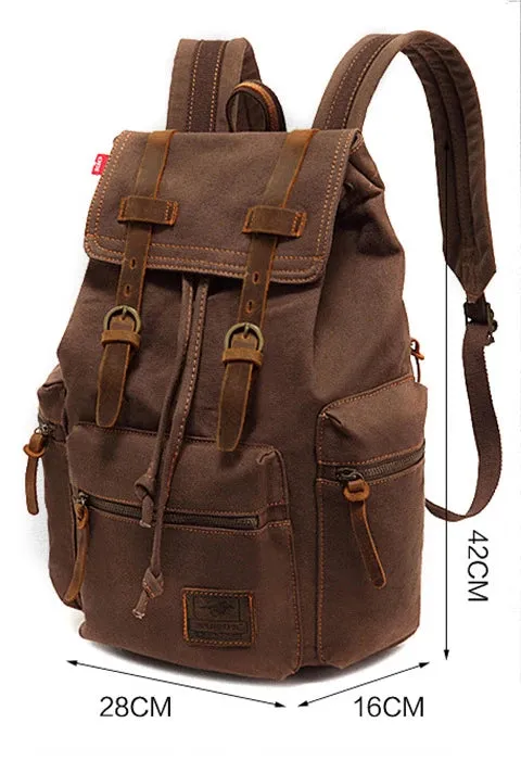 NEW Men's Retro Canvas Travel Bags Large Capacity School Bag for 14 Inches Laptop Fashion Vintage Commuting Backpack for Men