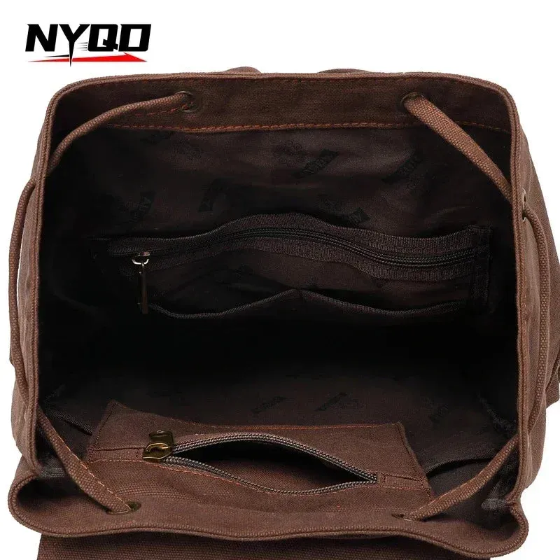 NEW Men's Retro Canvas Travel Bags Large Capacity School Bag for 14 Inches Laptop Fashion Vintage Commuting Backpack for Men