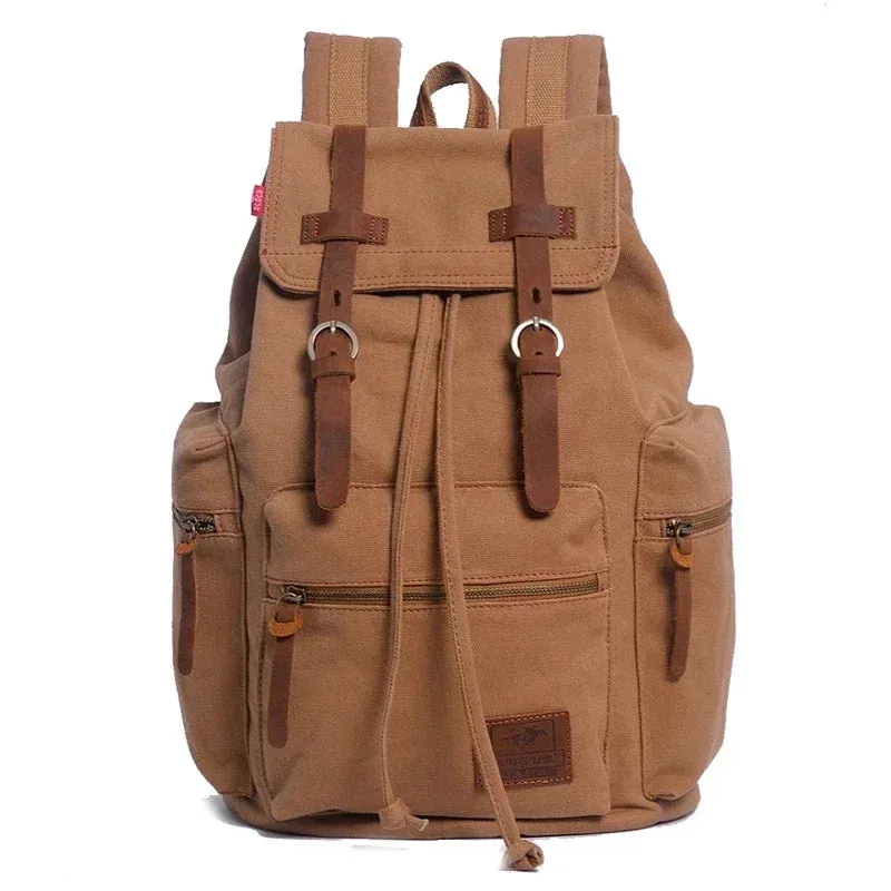 NEW Men's Retro Canvas Travel Bags Large Capacity School Bag for 14 Inches Laptop Fashion Vintage Commuting Backpack for Men