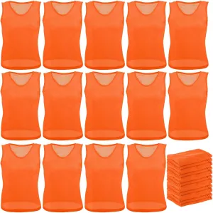 Newcotte 24 Pcs Pinnies Scrimmage Vests Team Practice Jersey Nylon Mesh Pennies for Soccer Basketball Sports