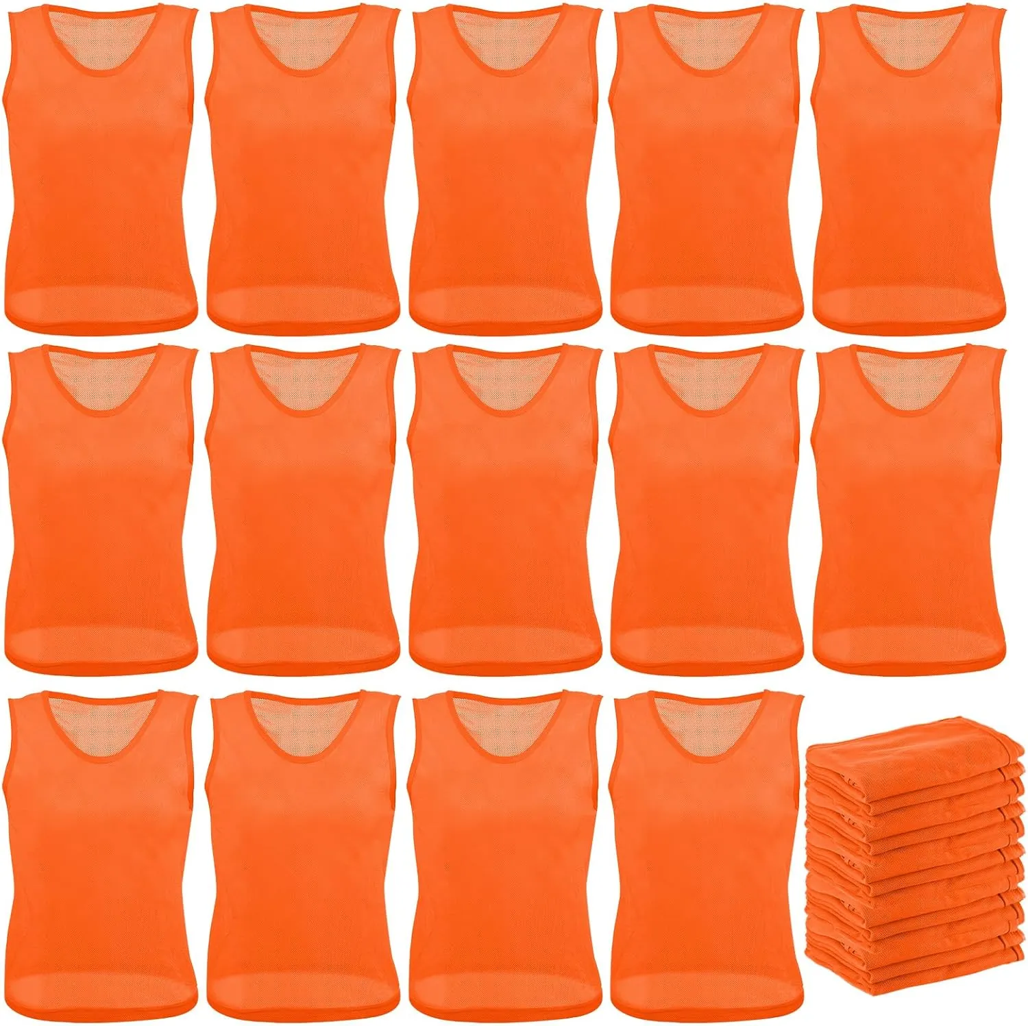 Newcotte 24 Pcs Pinnies Scrimmage Vests Team Practice Jersey Nylon Mesh Pennies for Soccer Basketball Sports