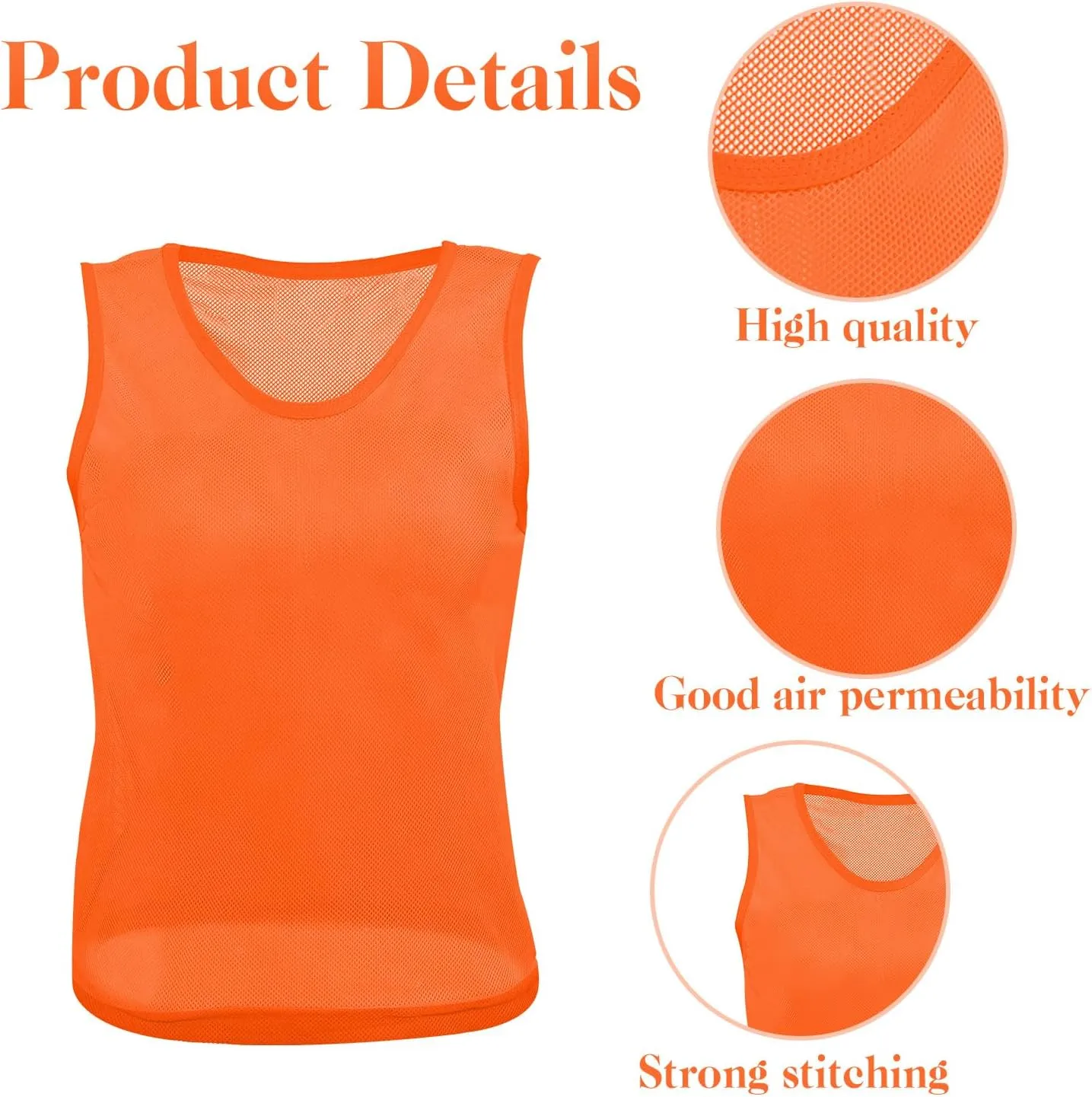 Newcotte 24 Pcs Pinnies Scrimmage Vests Team Practice Jersey Nylon Mesh Pennies for Soccer Basketball Sports
