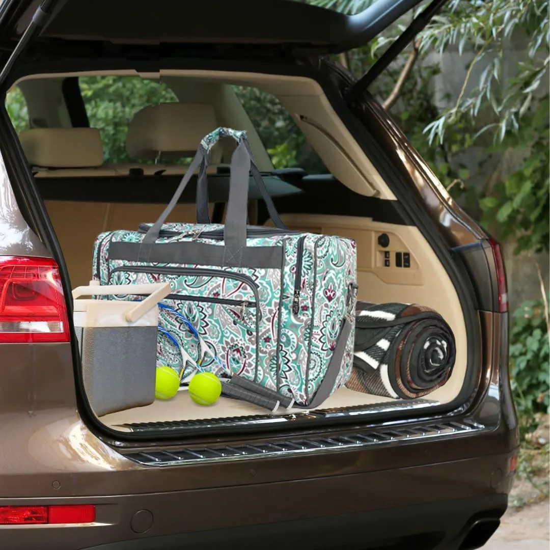 NGIL Canvas 20" inch Duffle Bag (Swirl Print-Gray)