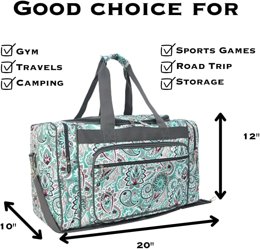 NGIL Canvas 20" inch Duffle Bag (Swirl Print-Gray)