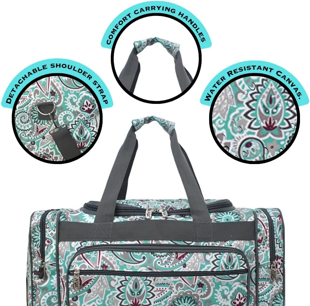 NGIL Canvas 20" inch Duffle Bag (Swirl Print-Gray)