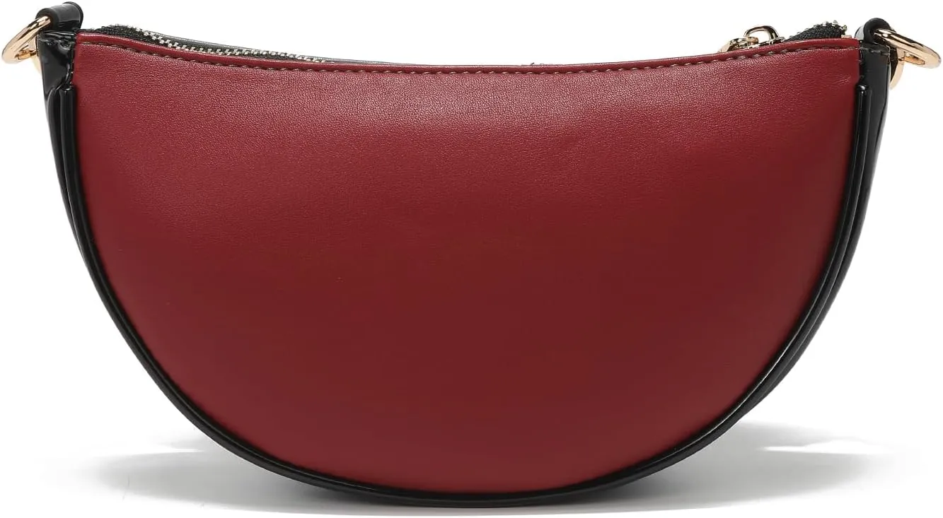 Nicole Lee Crossbody Women's Bag - Fashion Print Faux Leather 2 Piece Bag Shoulder Chain Strap Small Purse Set