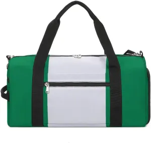 Nigeria Flag Duffel Bag for Men Women with Shoe Compartment Carry On Tote