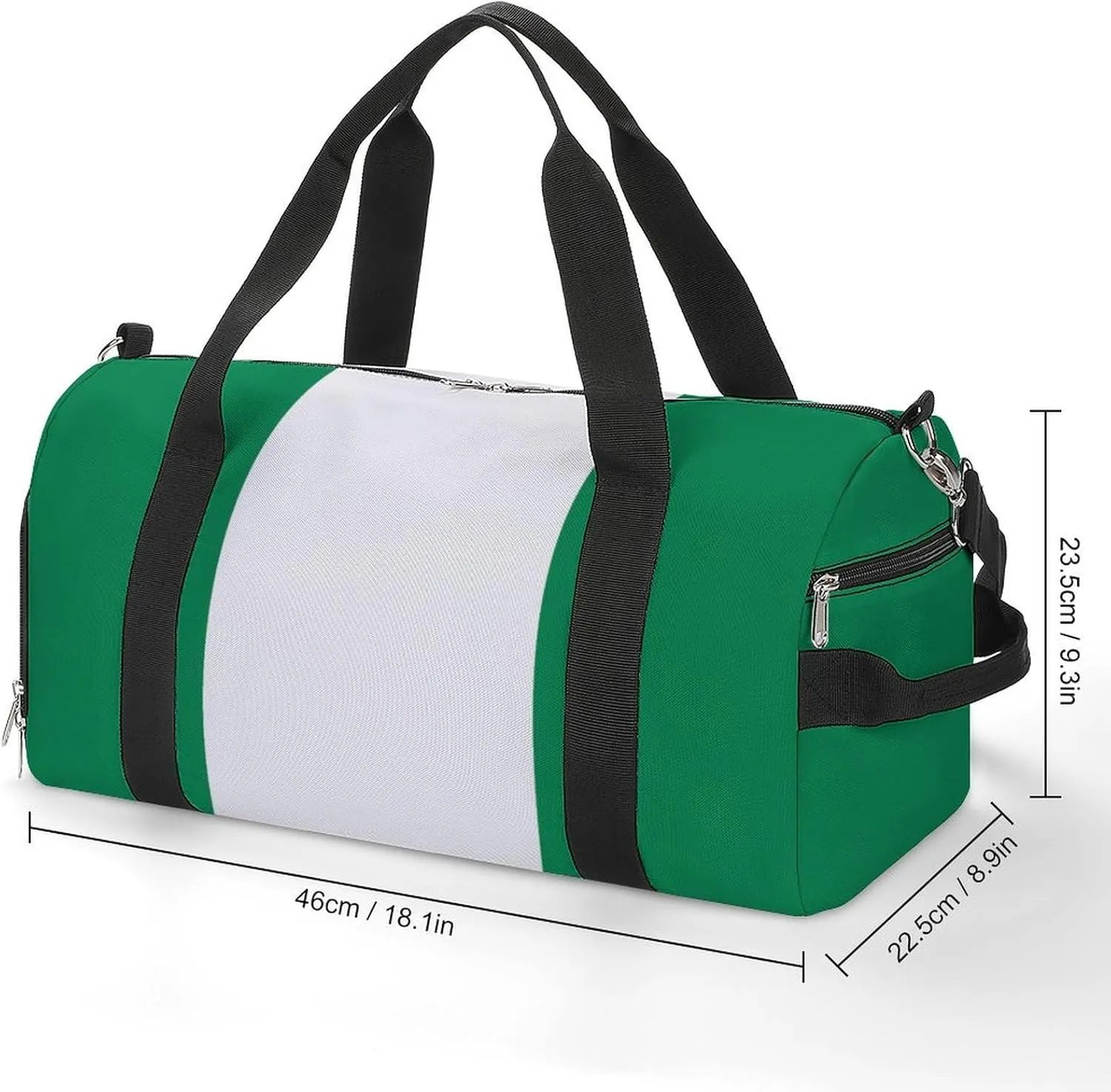 Nigeria Flag Duffel Bag for Men Women with Shoe Compartment Carry On Tote