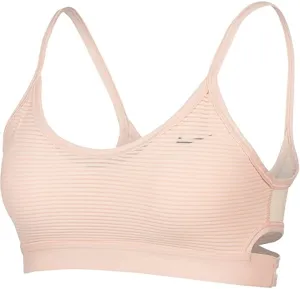 Nike Women's Indy Striped Light Support Sports Bra (Large, Washed Coral)