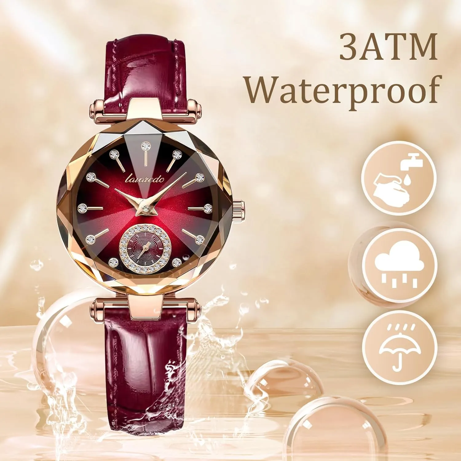 NN BEN NEVIS Watch, Watches for Women with Elegant Leather Strap, Fashion Analog Creative Diamond Dial Wrist Watch, Jewelry Gift for Wedding Anniversary Birthday