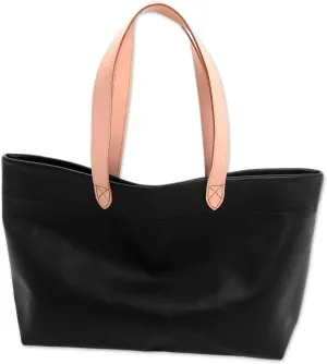 NOVICA Artisan Handcrafted Leather Tote Black Bag with Cream Straps Handbags Shoulder Solid Indonesia ' Sophisticated Shopper'
