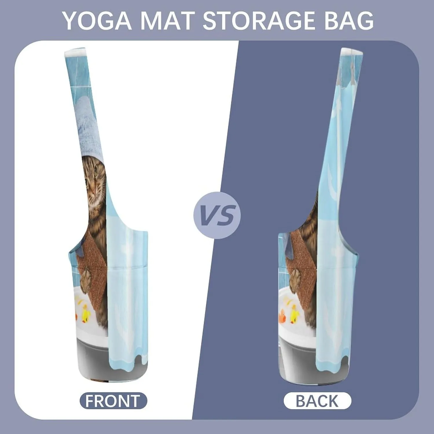 Nugier Yoga Mat Bag, Soft Canvas Storage Bag Fashion Mat Bag Pocket Shoulder Strap Clothes Dorm Organizer