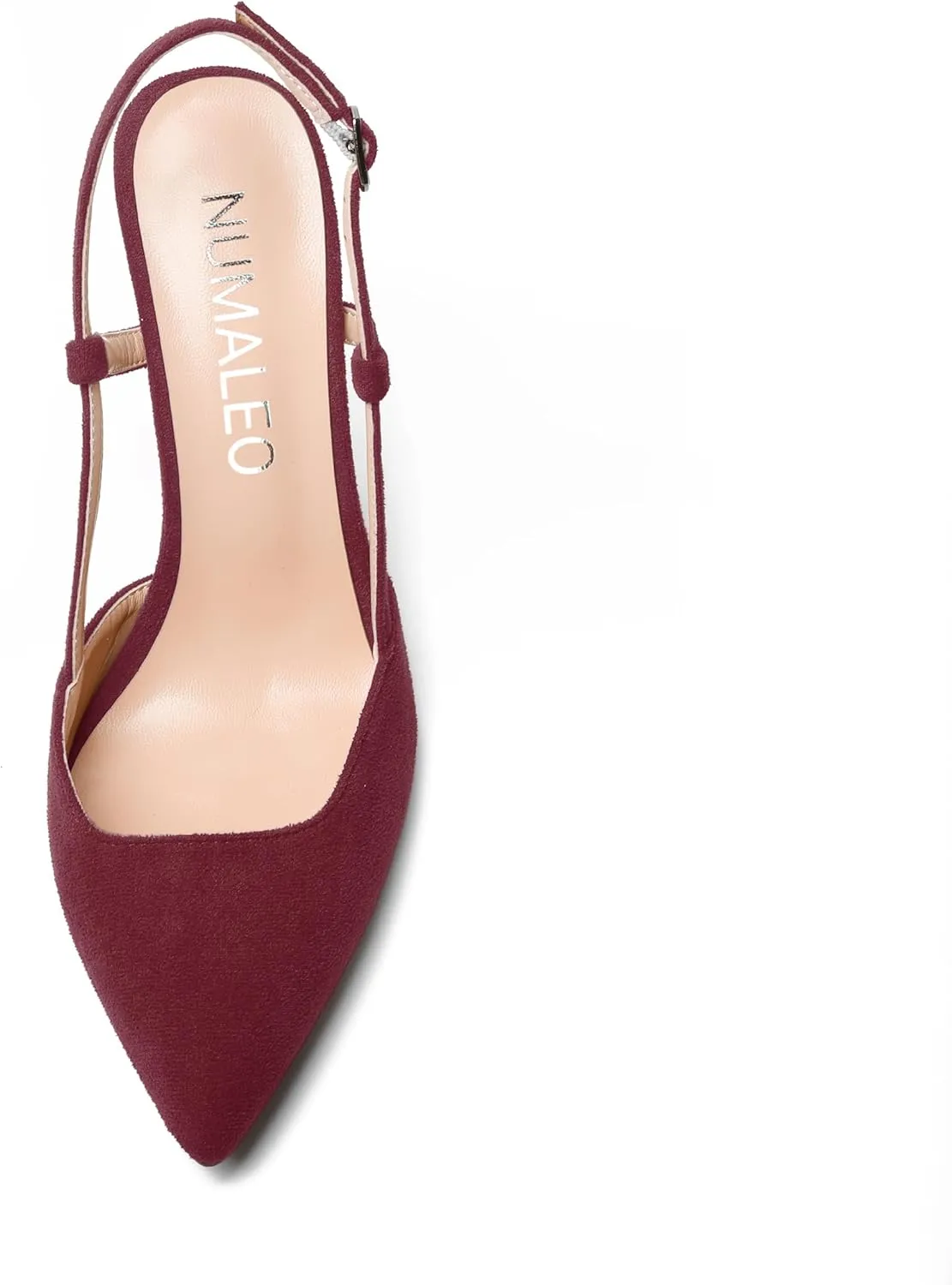 NUMALEO Womens Sexy Pointed Toe Suede Buckle Slingback Comfortable Evening Stiletto High Heel Pumps Shoes 4 Inch