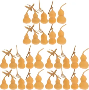 NUOBESTY 30Pcs Mini Gourd Ornaments for Home Decor, Natural Dried Calabash Decorations for Living Room, Office, Shop, and Bags, Random Style, 3.93-4.13 Inch