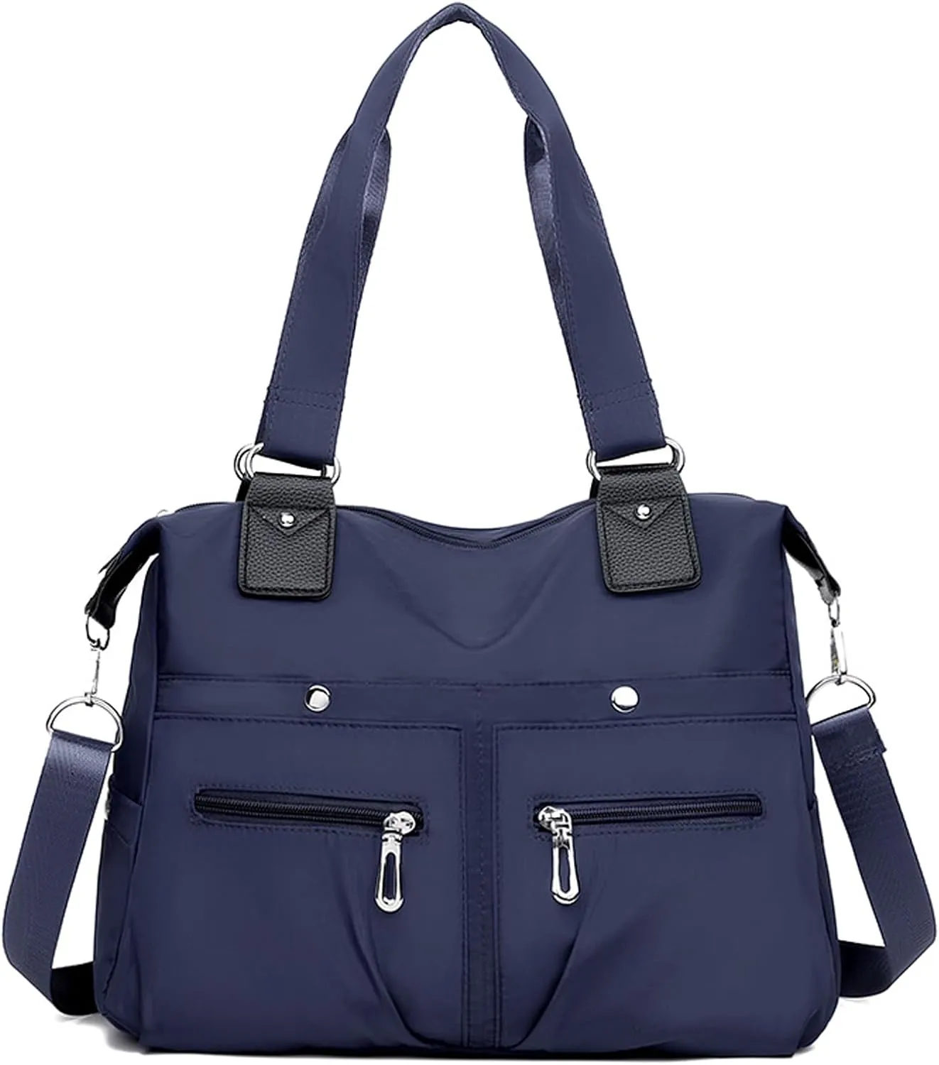 Nylon Waterproof Tote Bag,Large Capacity Waterproof Multi Pocket Shoulder Bag,Adjustable Shoulder Crossbody Bag.