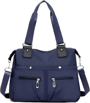 Nylon Waterproof Tote Bag,Large Capacity Waterproof Multi Pocket Shoulder Bag,Adjustable Shoulder Crossbody Bag.